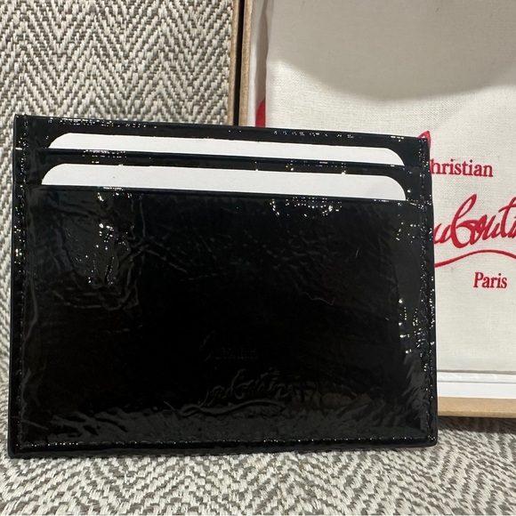 Christian Louboutin Black and Gold Studded Card Holder - Picture 5 of 8
